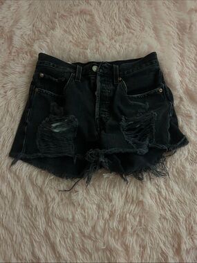 Levi’s Distressed Black Denim Women's Shorts